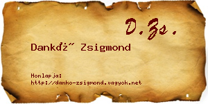 Dankó Zsigmond névjegykártya